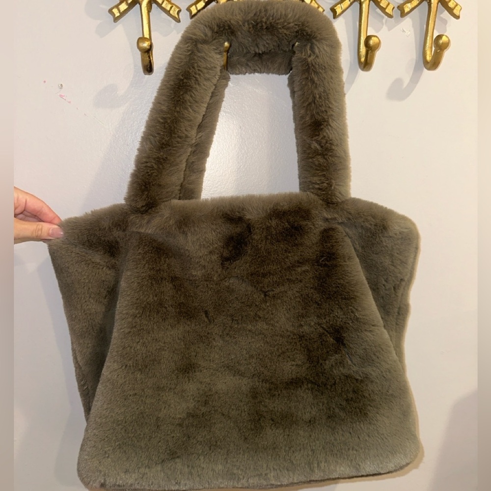 Grey Faux Fur Bag